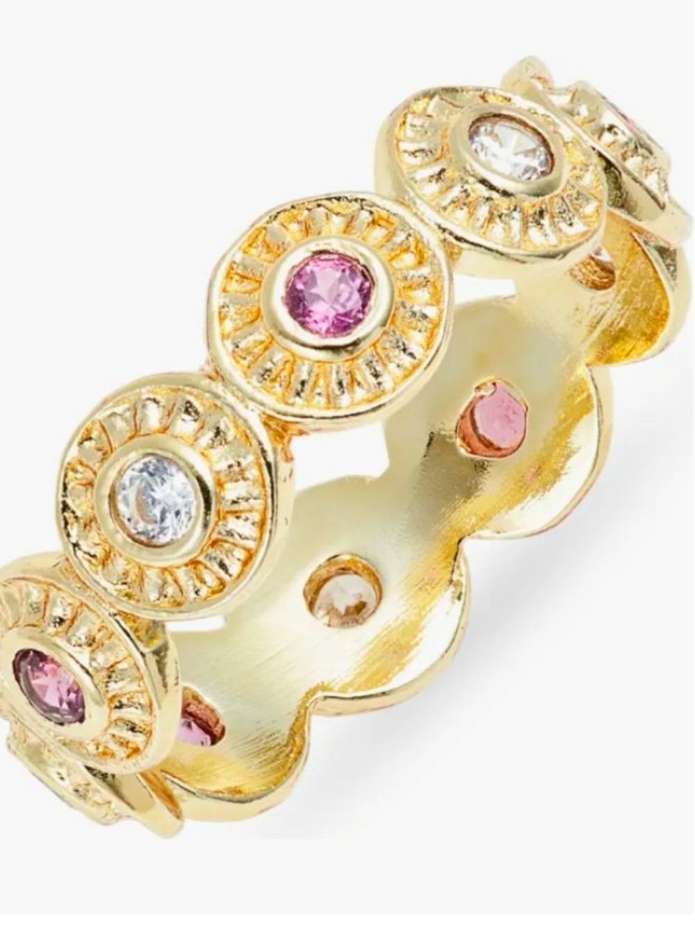 NWT Kiara by Ki-ele Helene 2-Stone Ring sterling silver ring plated in 18k gold